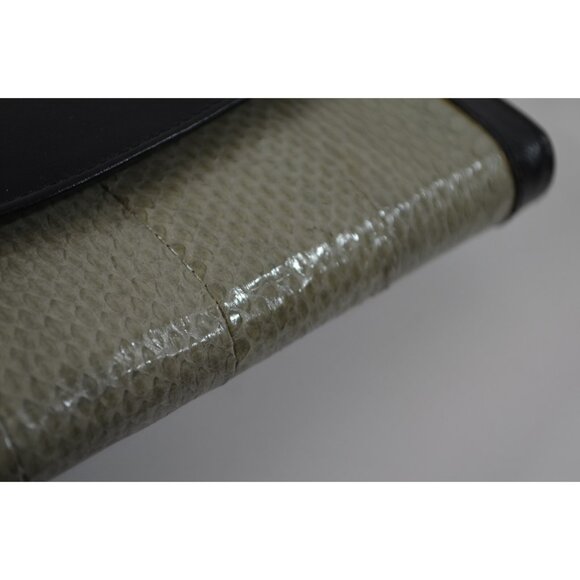 Tilley Leather Snakeskin Long Wallet Vintage Black Grey New w/ Box - Picture 4 of 10